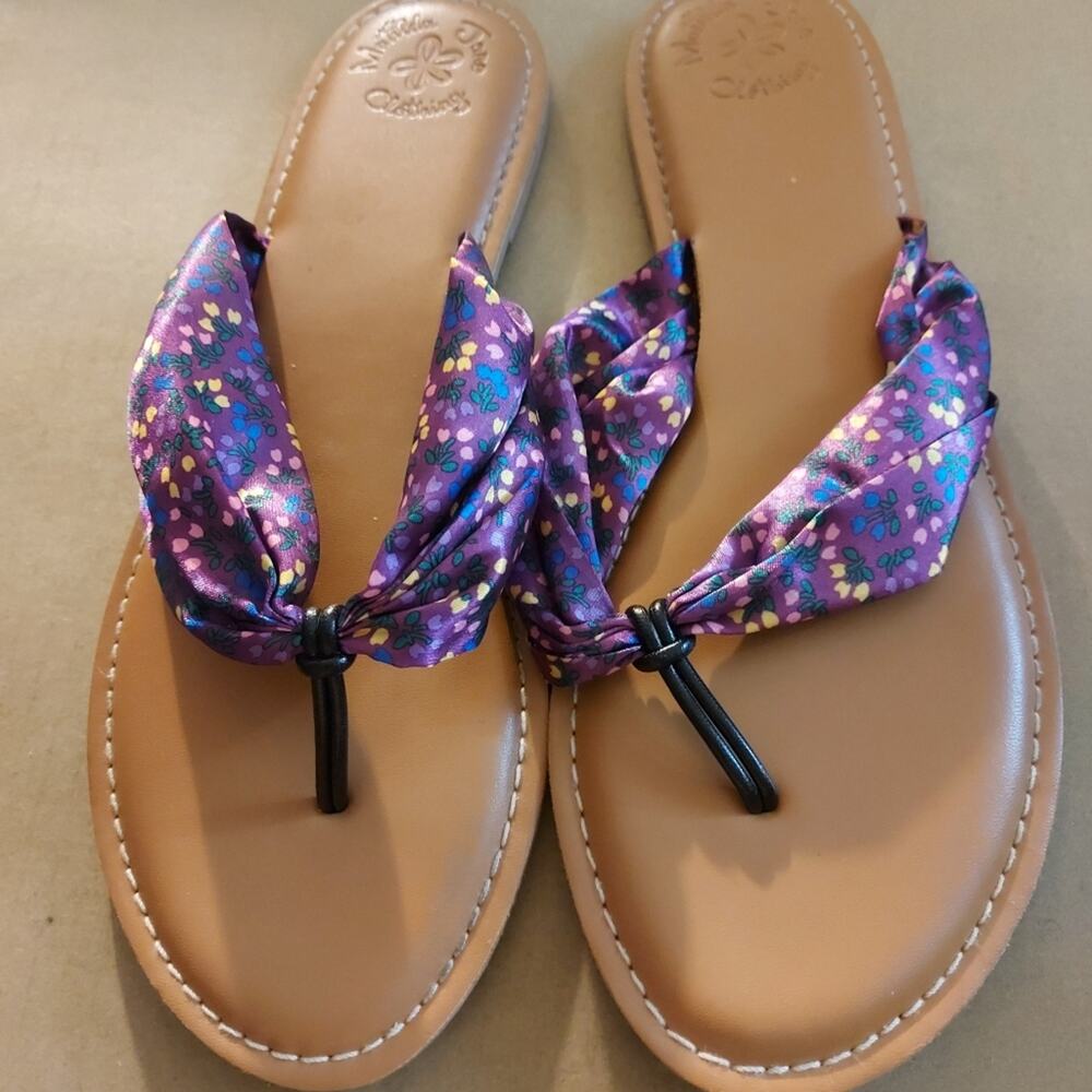 Matilda Jane Clothing Purple Floral Sandals 10 Resortwear Casual Beach Bohemian